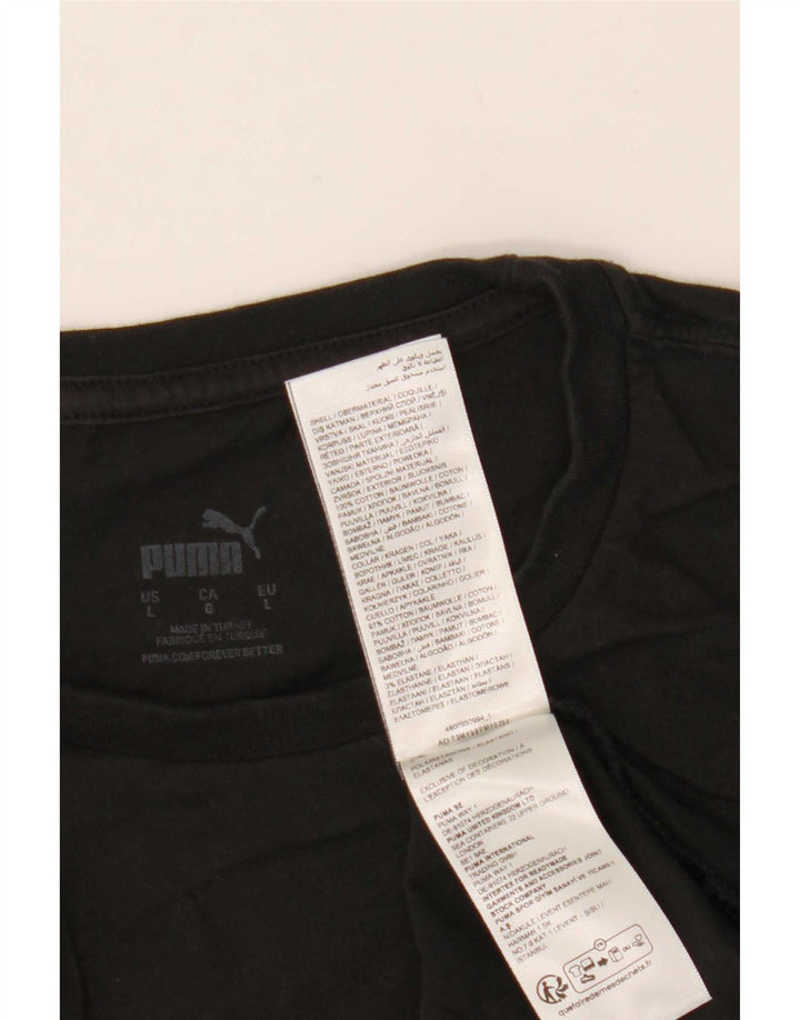 Puma - Camiseta para hombre, talla grande, algodón negro