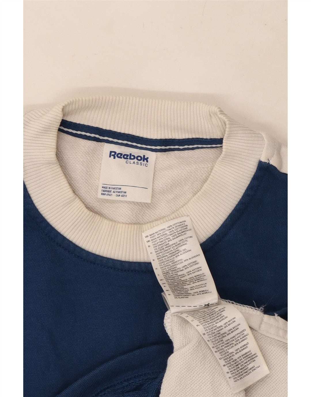 REEBOK Sudadera extragrande para mujer, talla 46/18, color azul grande