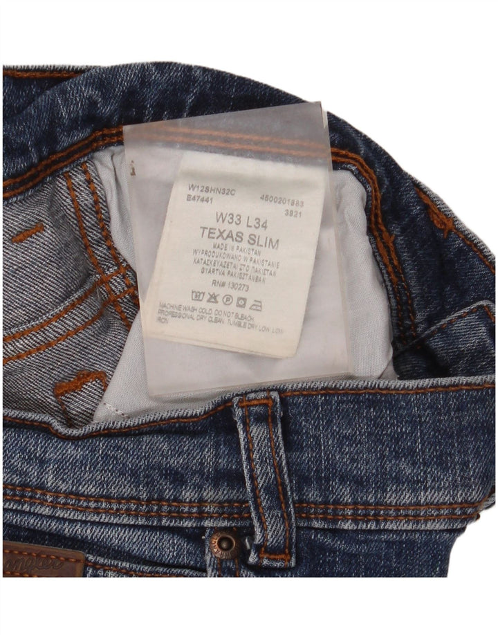 Vaqueros Wrangler Texas Slim para hombre W33 L34 Algodón azul
