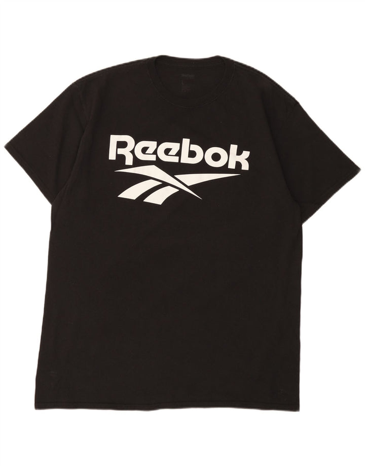 Reebok - Camiseta gráfica para hombre, talla grande, color negro