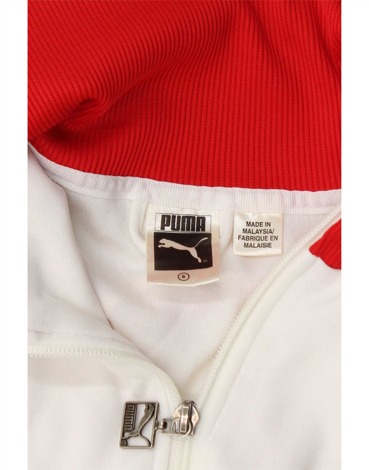 Puma Chaqueta de chándal para mujer UK 10 Small White Colourblock