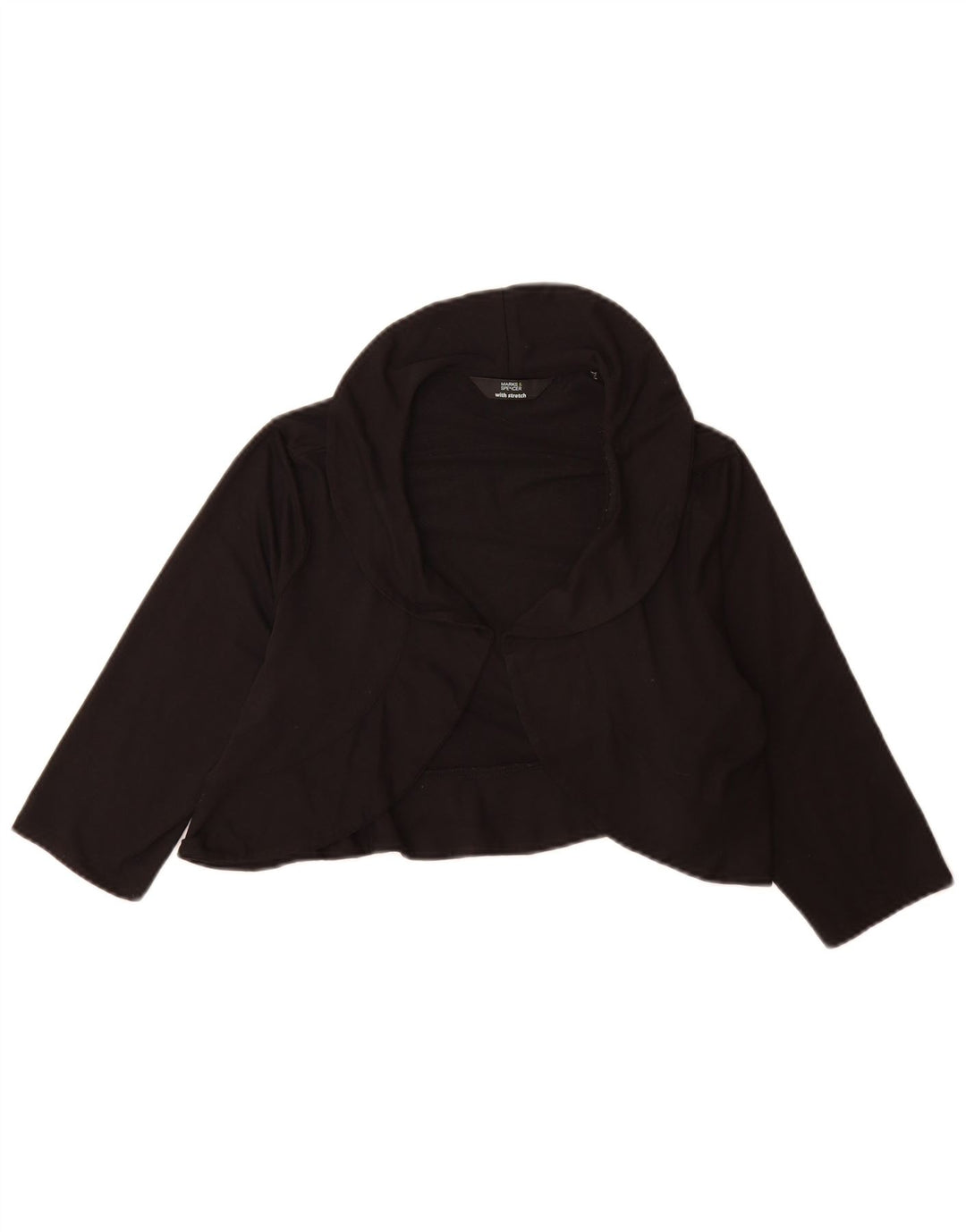 Marks & Spencer Top corto tipo bolero para mujer UK 44 Viscosa negra mediana