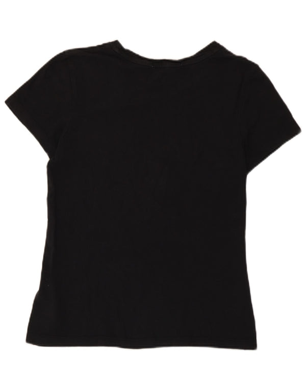 Calvin Klein Jeans Camiseta gráfica para mujer Top UK 10 Small Black Cotton