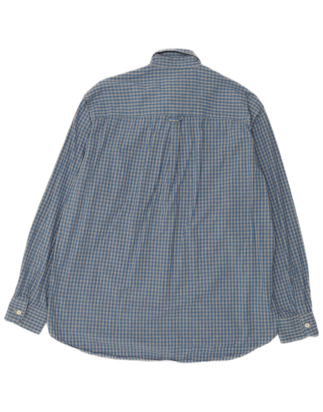 Carrera Camisa de franela para hombre Talla 41/42 Algodón a cuadros azul grande