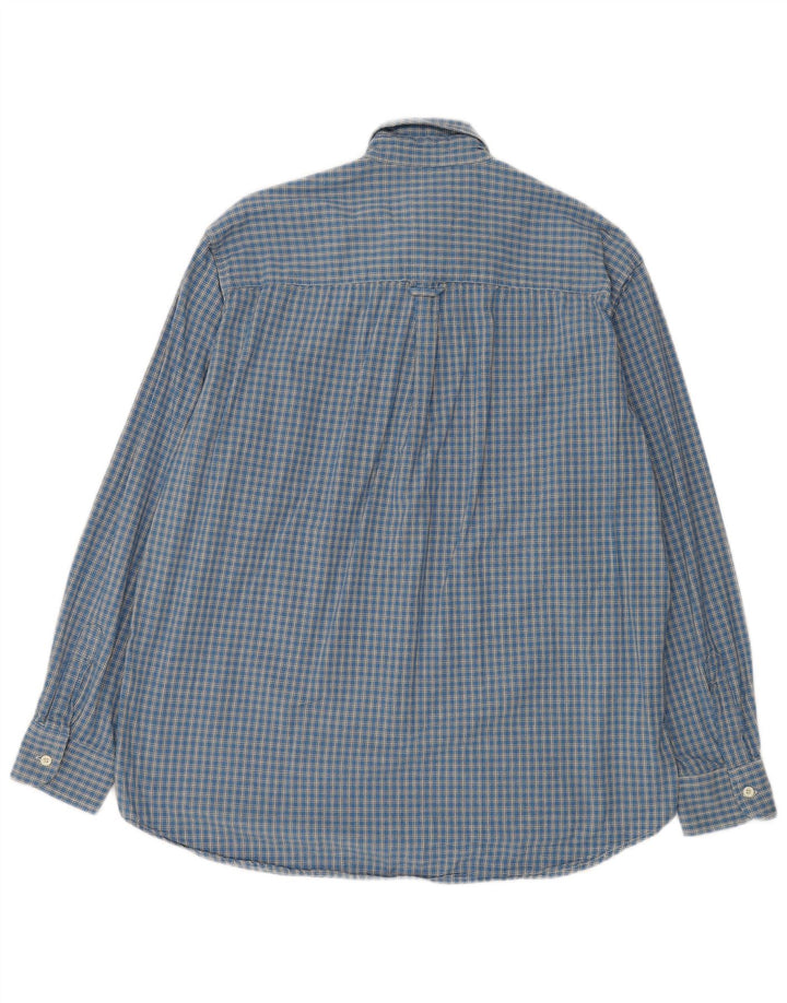 Carrera Camisa de franela para hombre Talla 41/42 Algodón a cuadros azul grande