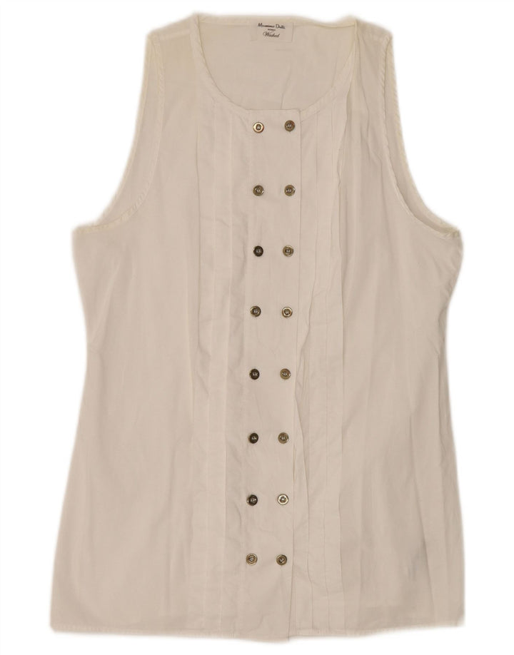 Massimo Dutti Blusa Cruzada Mujer Top EU 34 2XS Algodón Blanco Roto