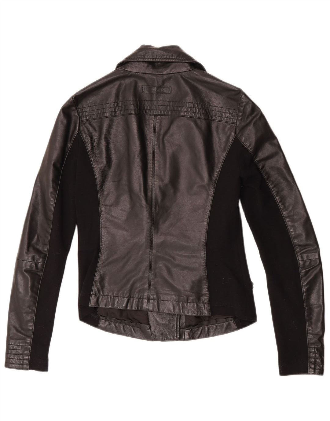 Toy G Chaqueta motera de cuero corta para mujer UK 8 Small Black Leather