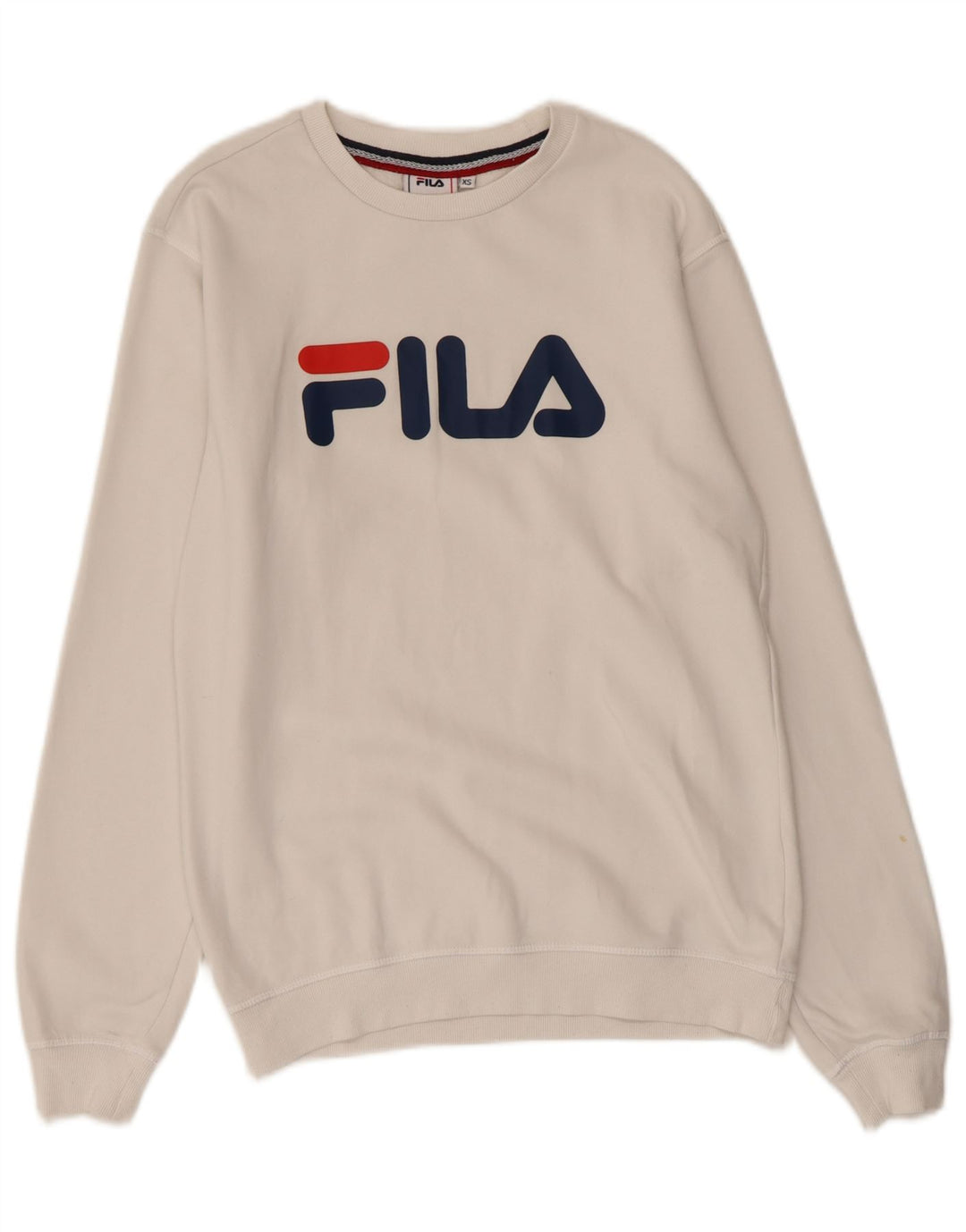 FILA Sudadera gráfica para hombre Jumper XS Algodón blanco