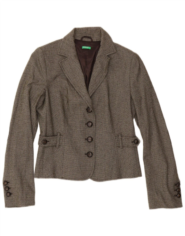 Benetton Traje De 2 Piezas Para Mujer IT 44 Medium W32 L31 Pata De Gallo Verde