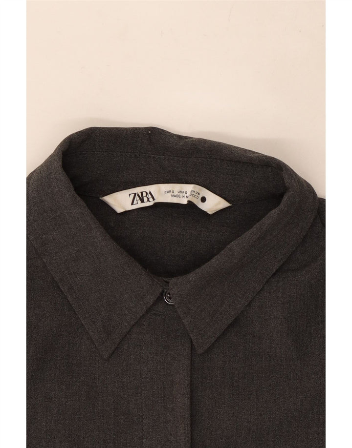 Zara Mujer Camisa Holgada UK 40 Small Gris