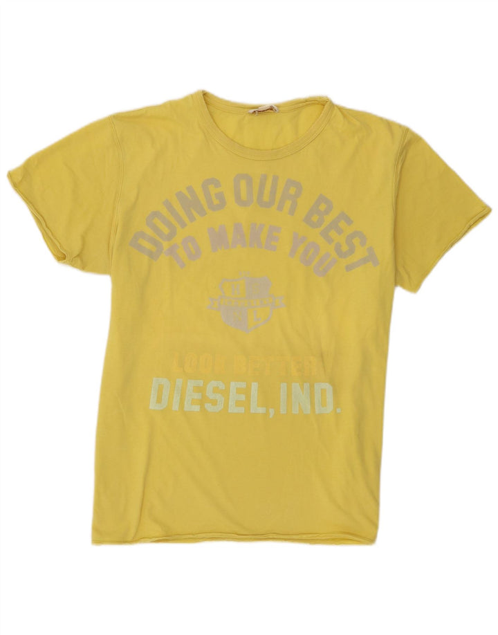 Diesel Hombre Camiseta Gráfica Top XL Amarillo