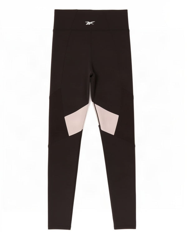 Reebok Leggings para mujer UK 4/6 XS Negro Colorblock Nylon