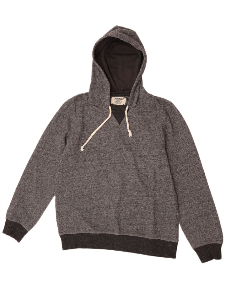 Jack & Jones Jersey con capucha para hombre, talla grande, gris moteado
