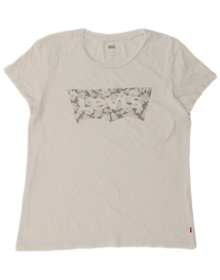 Levi's Camiseta gráfica para mujer Top UK 46 Large White