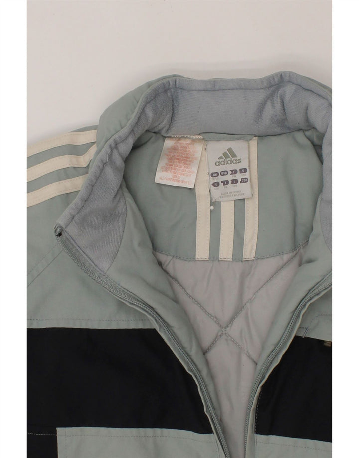 ADIDAS Boys Windbreaker Jacket 7-8 Years Blue Colourblock Polyester