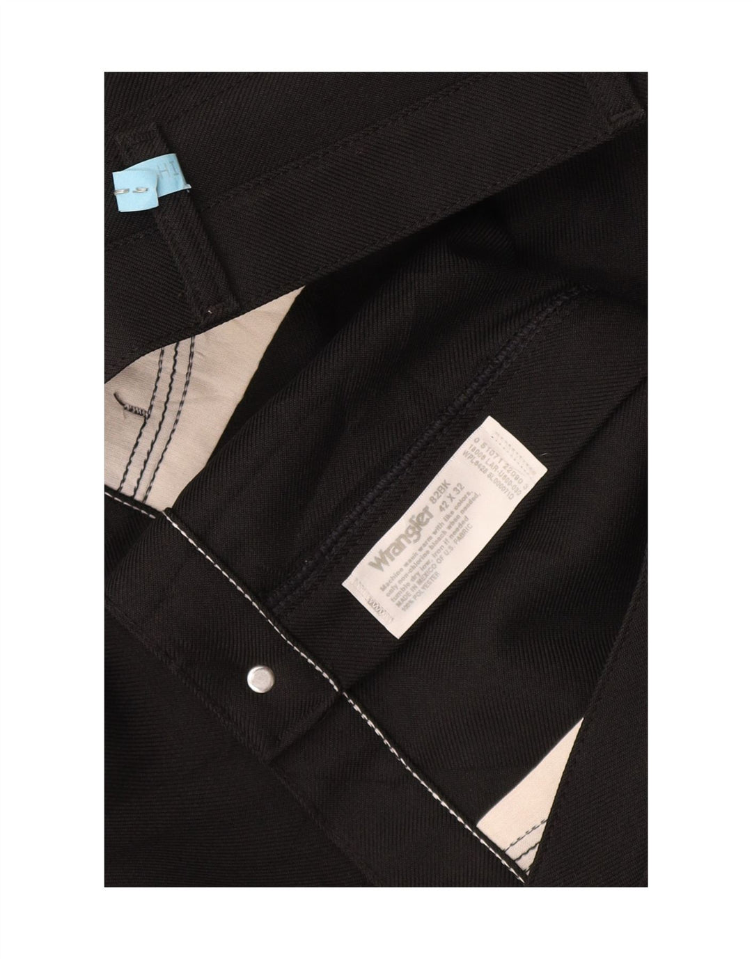 Wrangler Pantalones Casuales Rectos Para Hombre W42 L32 Poliéster Negro