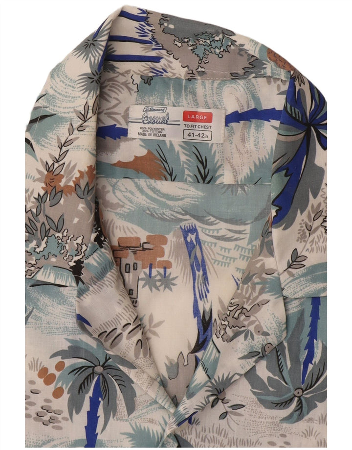 Camisa St. Bernard para hombre con estampado abstracto, talla 41/42, grande, multicolor Hawa