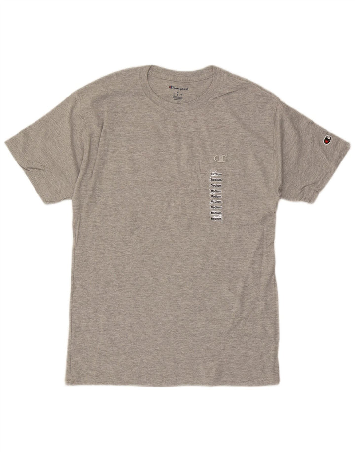 Champion Camiseta para hombre Top de algodón moteado gris medio