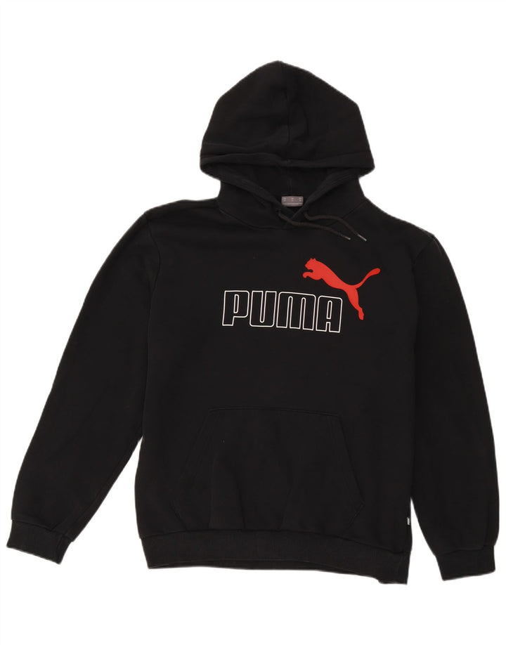 Puma Hombre Sudadera Con Capucha Gráfica Jersey De Algodón Negro Mediano