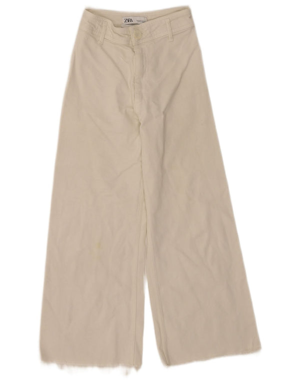 Zara Vaqueros Rectos The Marine De Tiro Alto EU 34 2XS W24 L24 Blanco Roto