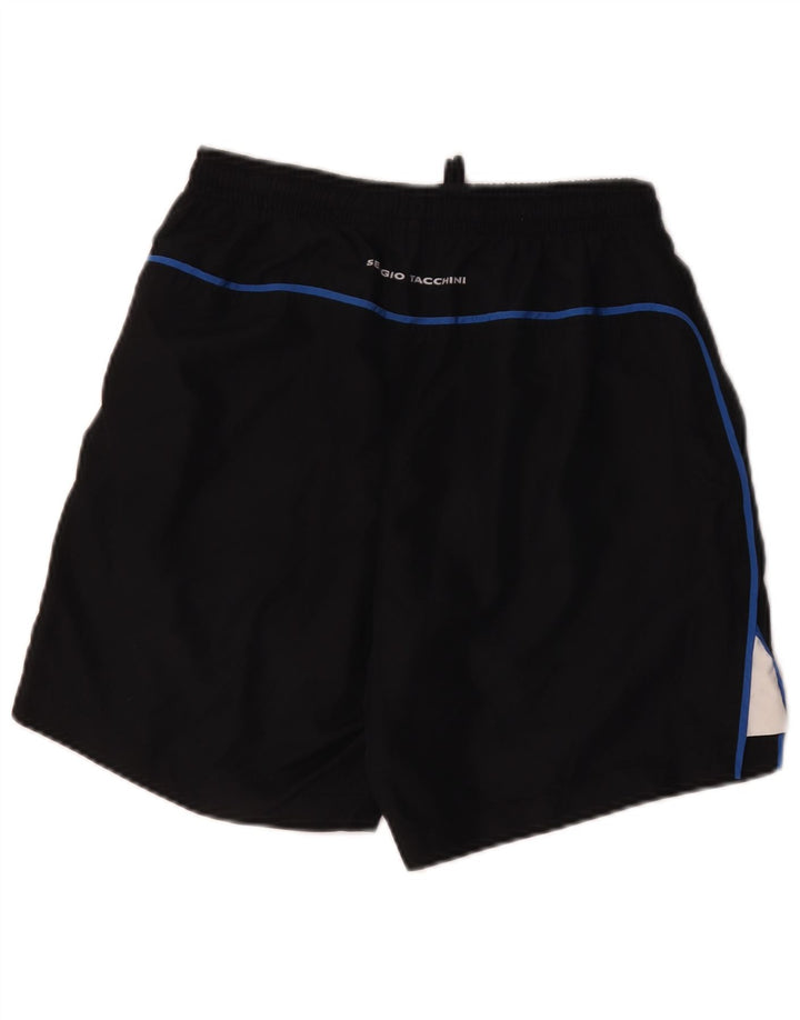 Sergio Tacchini Shorts deportivos para hombre Poliéster color block mediano negro