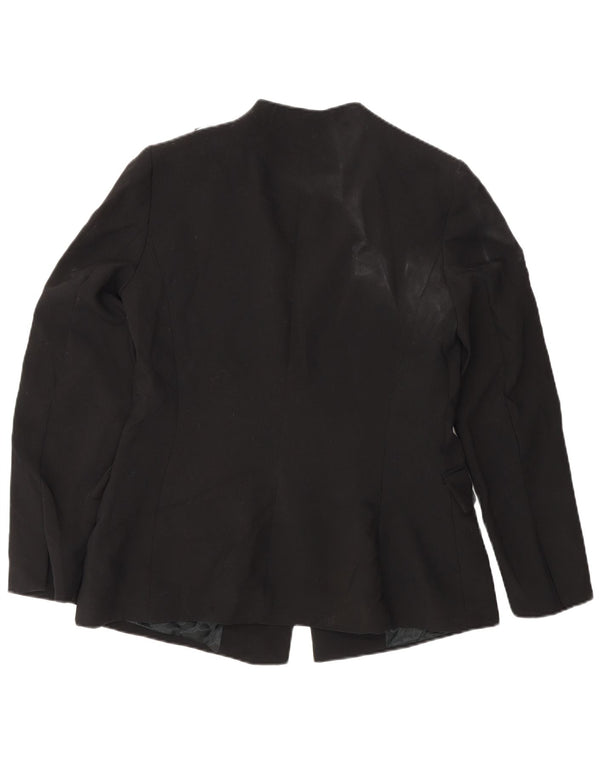 Zara Chaqueta Blazer para Mujer UK 44 Grande Poliéster Negro