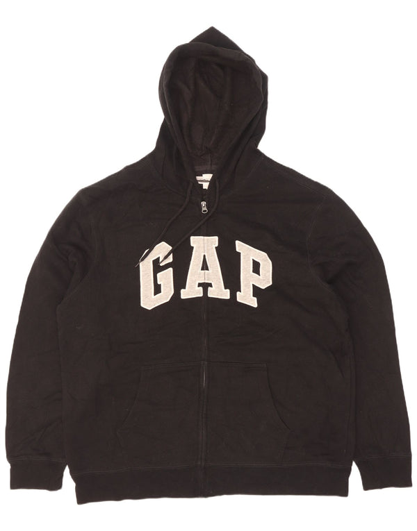 Gap Sudadera con capucha y cremallera gráfica para hombre XL Algodón negro