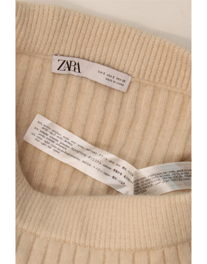 ZARA Womens Knit Maxi Skirt Small W26  Beige Acrylic Vintage Zara and Second-Hand Zara from Messina Hembry 
