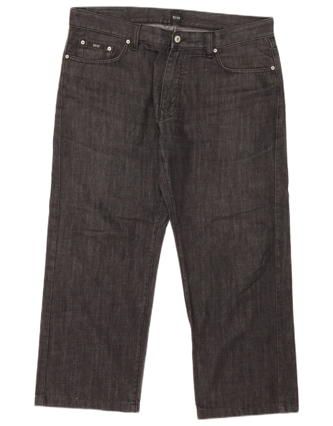 Vaqueros Hugo Boss Hombre Rectos W38 L26 Algodón Negro