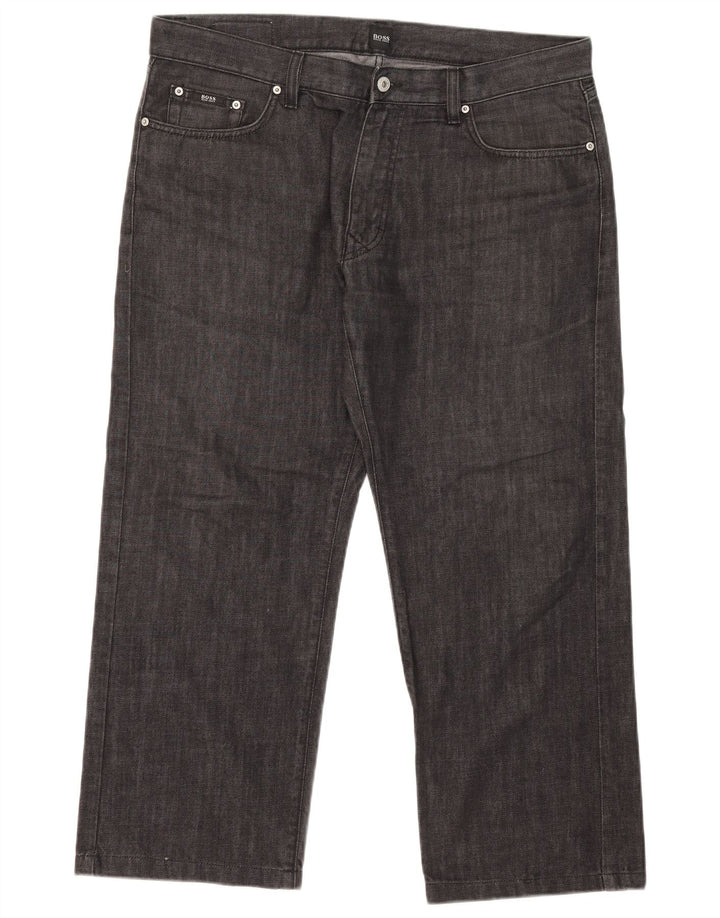 Vaqueros Hugo Boss Hombre Rectos W38 L26 Algodón Negro