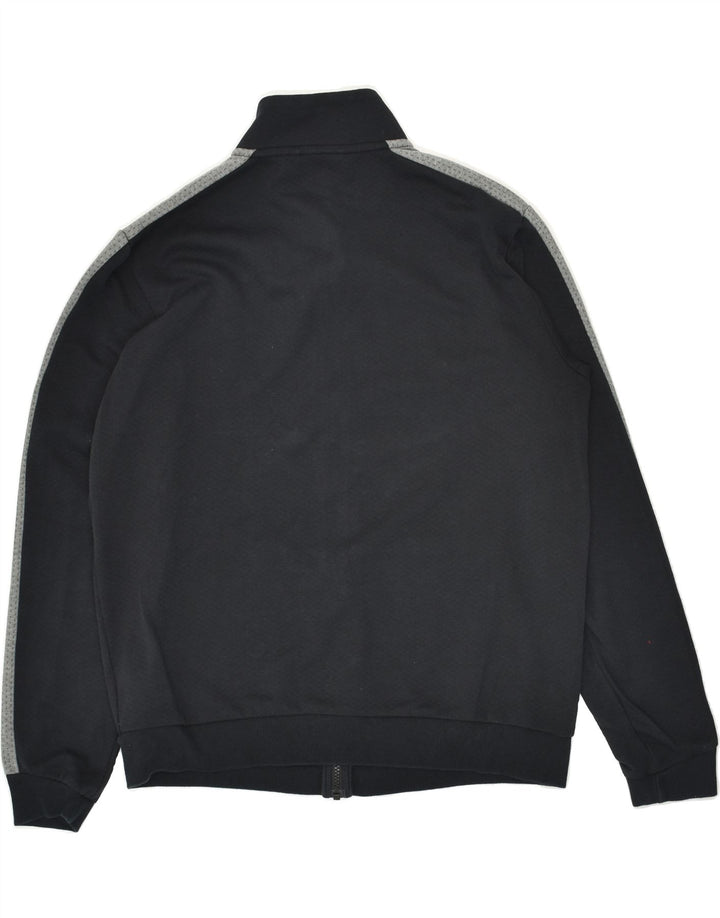 PUMA Chaqueta superior de chándal con gráfico para hombre, talla grande, de algodón negro con bloques de color