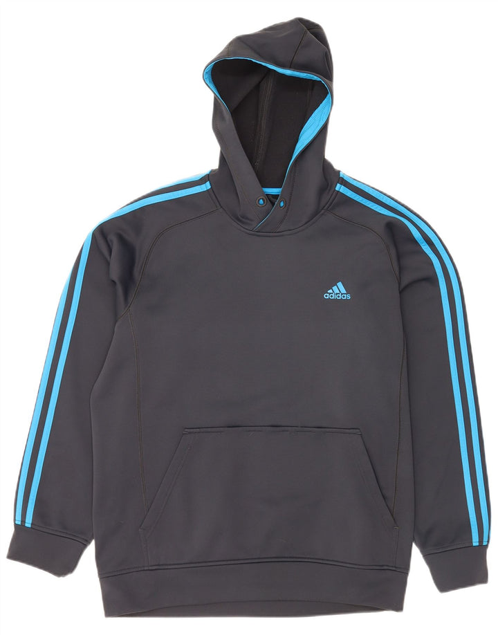 Adidas Hombre Climawarm Sudadera Con Capucha Jersey Gris Medio Poliéster