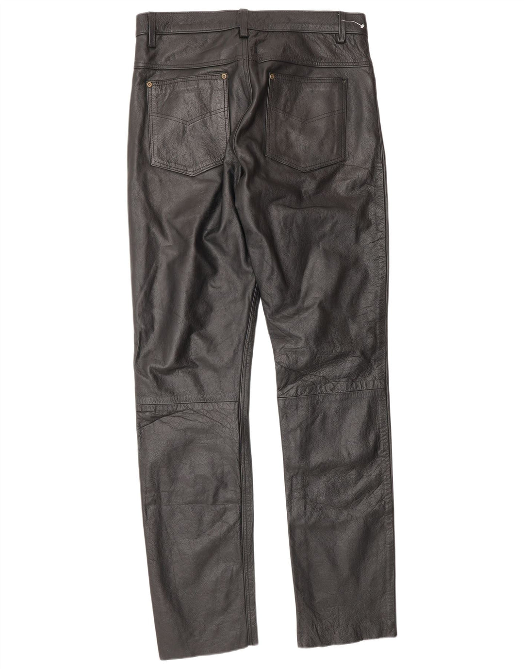 Pantalones de cuero vintage para hombre W34 L34 Negro