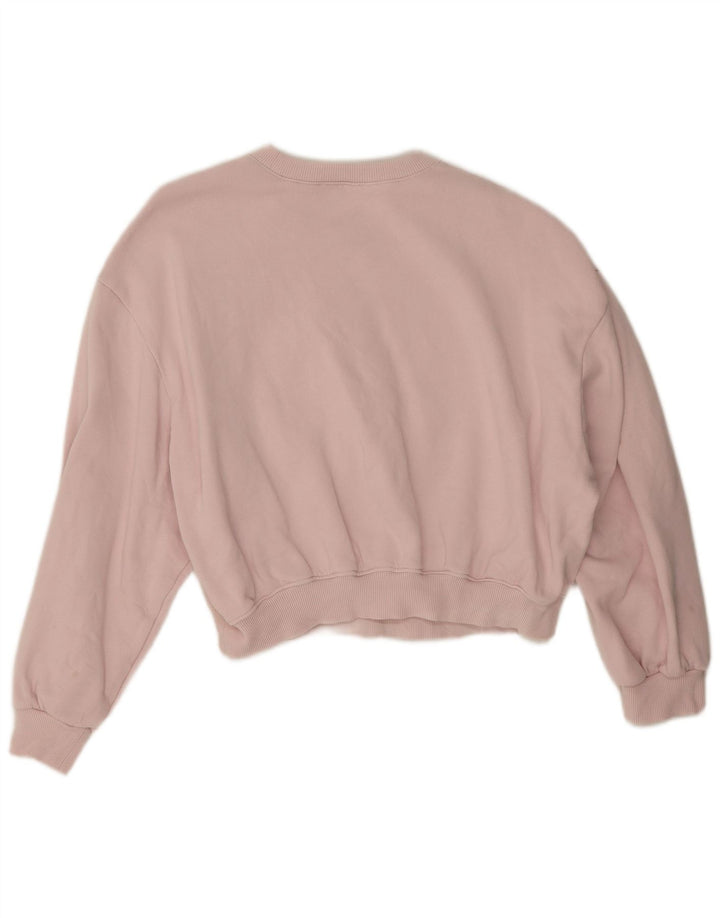 Zara Mujer Crop Sudadera Extragrande Jersey UK 44 Algodón Rosa Medio