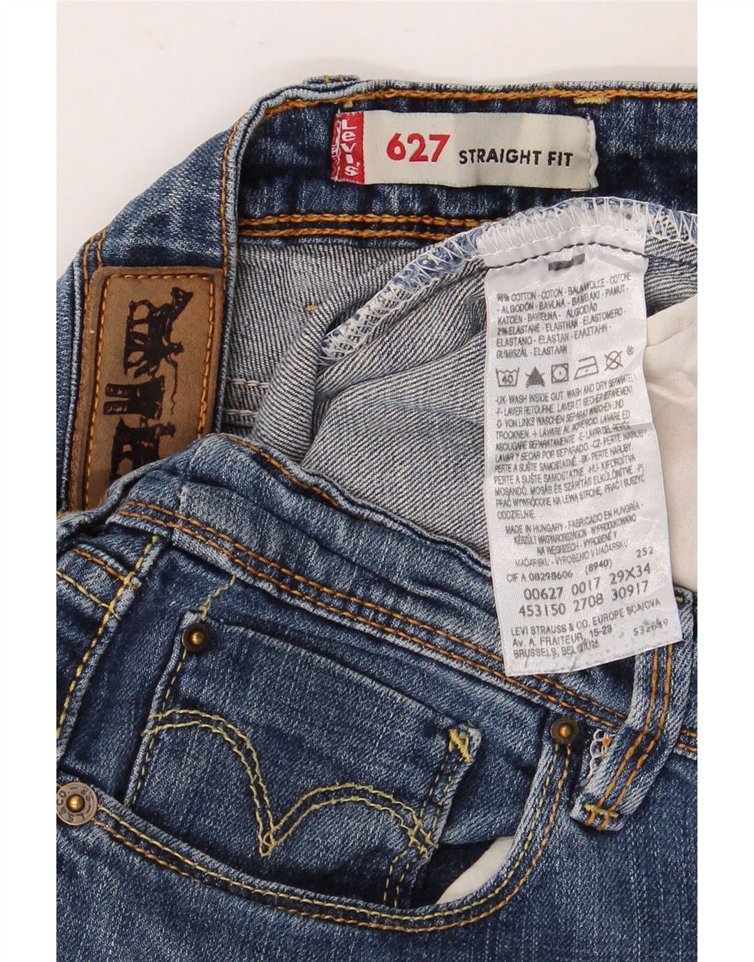 LEVI'S Vaqueros Bootcut 627 para Mujer W29 L34 Algodón Azul