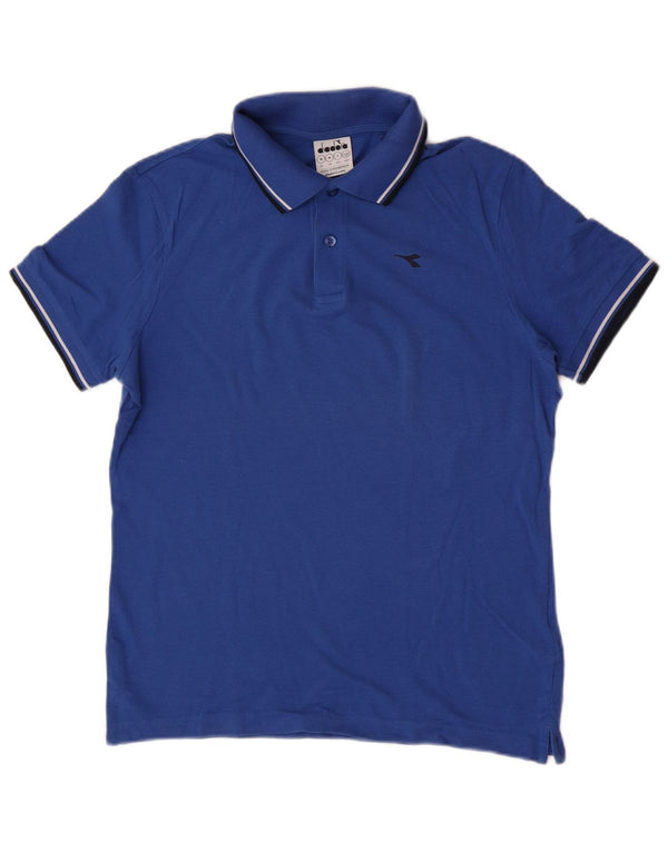 Polo Diadora Hombre Algodón Azul Medio