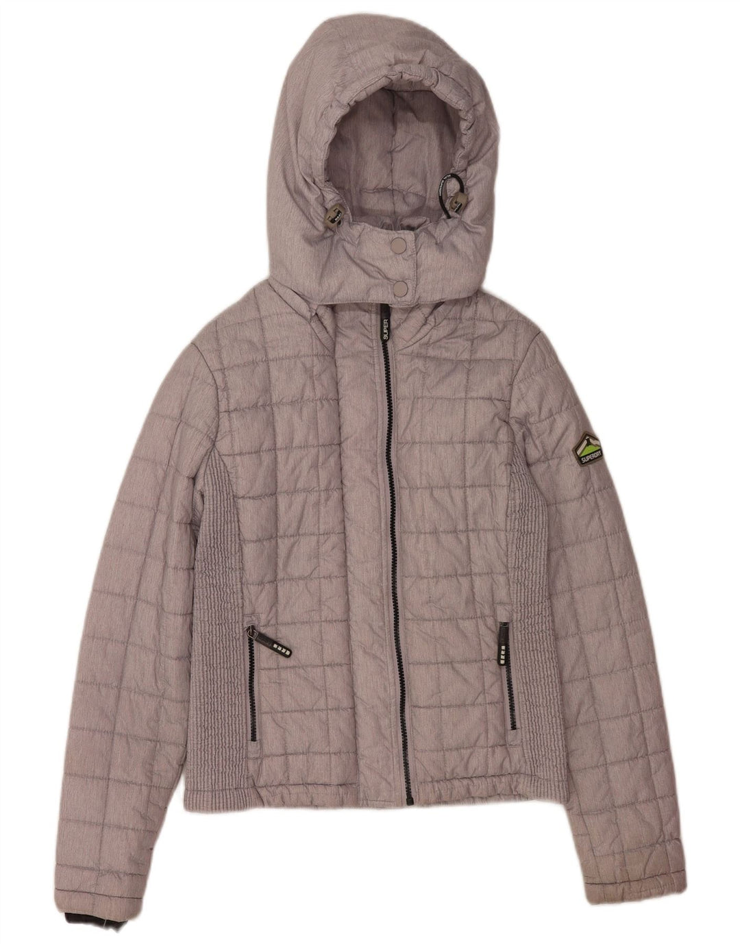 Superdry Chaqueta Acolchada Con Capucha Para Mujer UK 40 Small Gris Poliéster