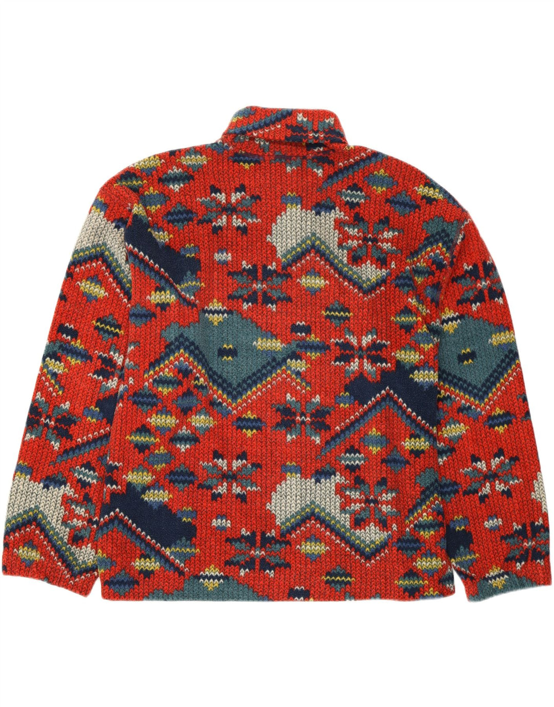 COLMAR Jersey de forro polar con cuello vuelto para hombre, talla 2XL, color rojo Fair Isle