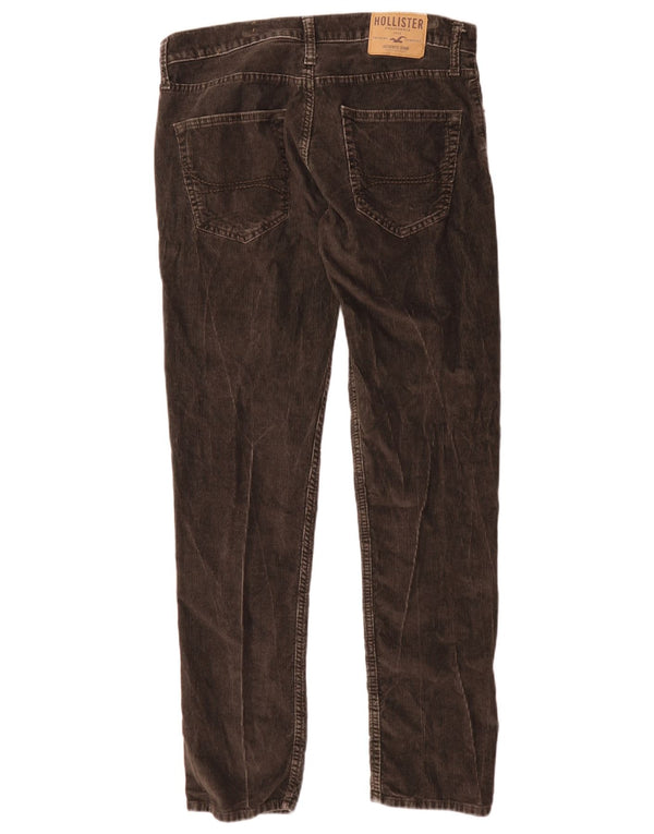 Hollister Mens Classic Tapered Corduroy Trousers W31 L32 Brown Cotton