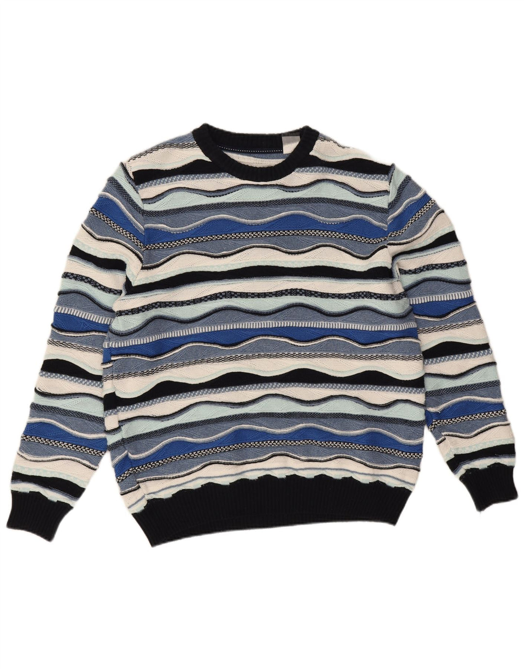 Roger Kent Suéter tipo jersey con cuello redondo para hombre EU 52 Large Blue Colourblock