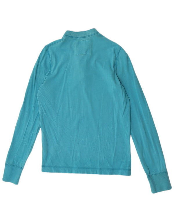 Hollister Mujer Top Manga Larga UK 10 Pequeño Algodón Azul