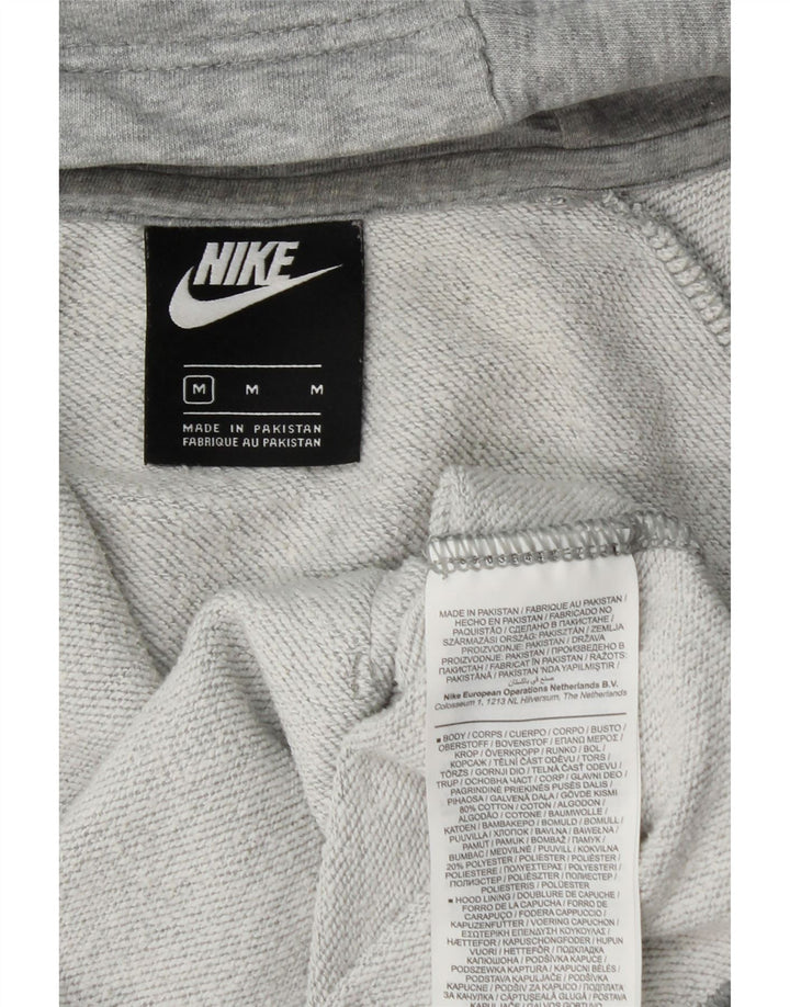 NIKE Sudadera con capucha y cremallera para mujer UK 14 Algodón gris medio