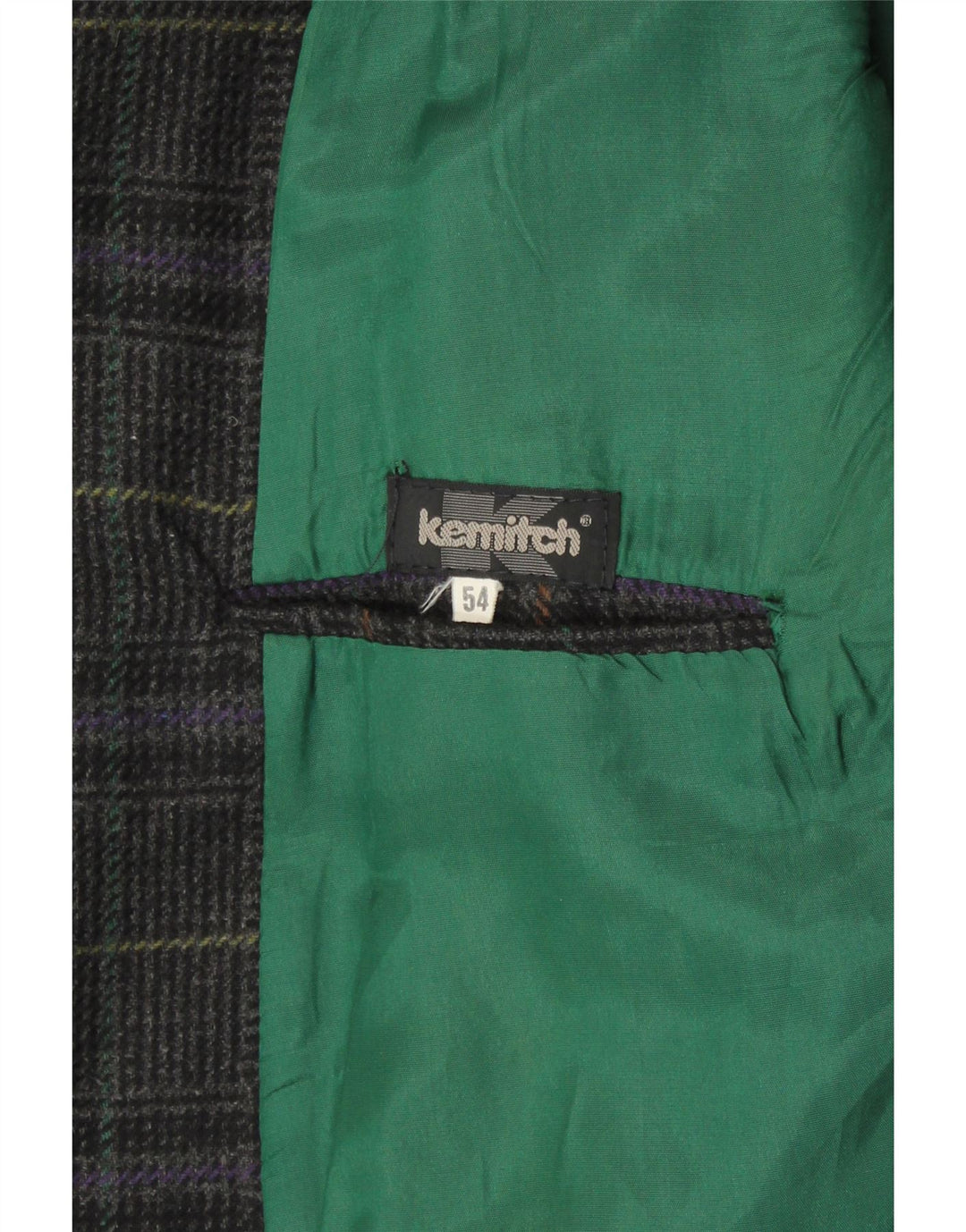 VINTAGE Chaqueta Blazer de 2 Botones para Hombre IT 54 2XL Lana a Cuadros Gris