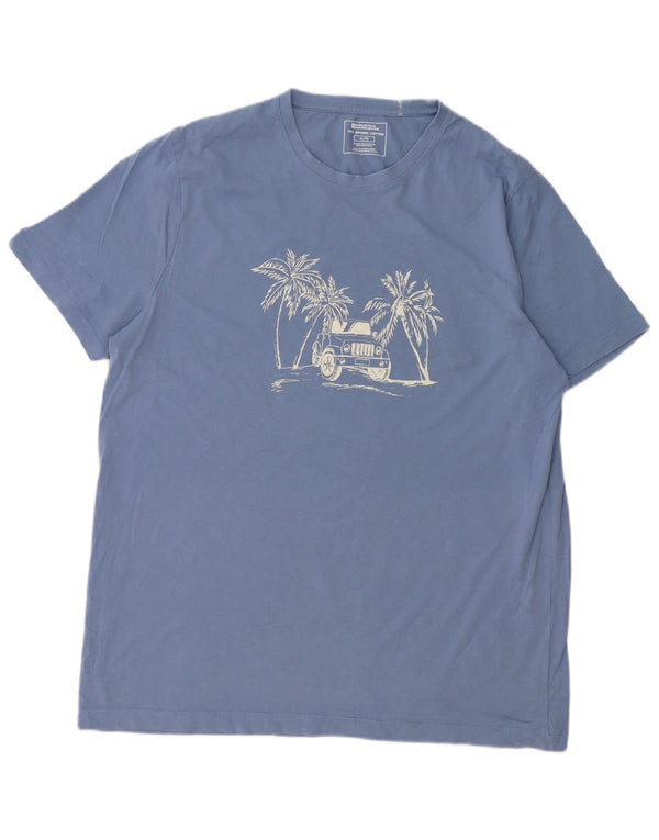 Mountain Warehouse Camiseta gráfica para hombre Top XL Algodón azul