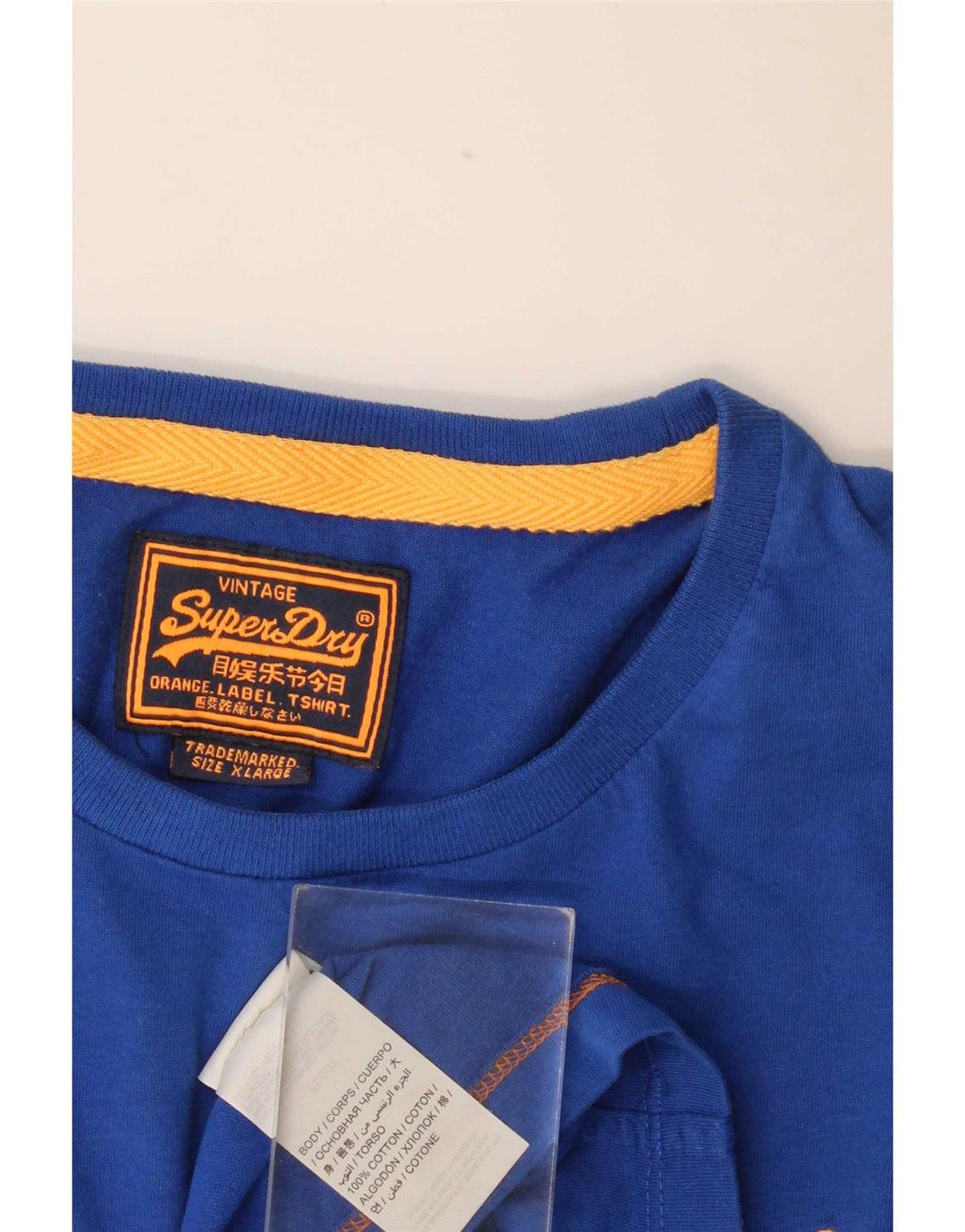 Superdry Hombre Camiseta Top XL Algodón Azul