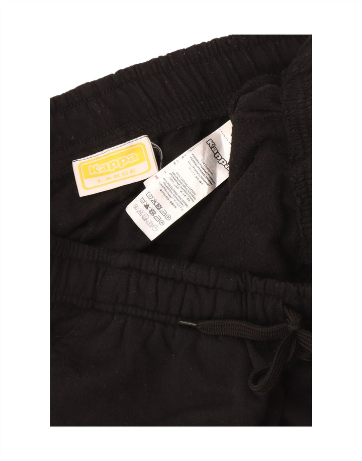 Kappa Hombre Pantalones De Chándal Joggers Large Negro Algodón