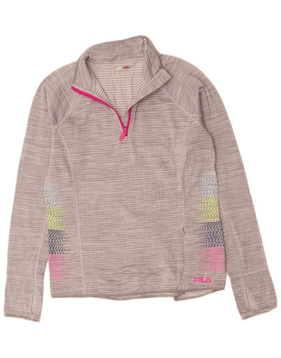 Fila Top de chándal con cremallera y cuello para mujer UK 14 Medium Grey Flecked