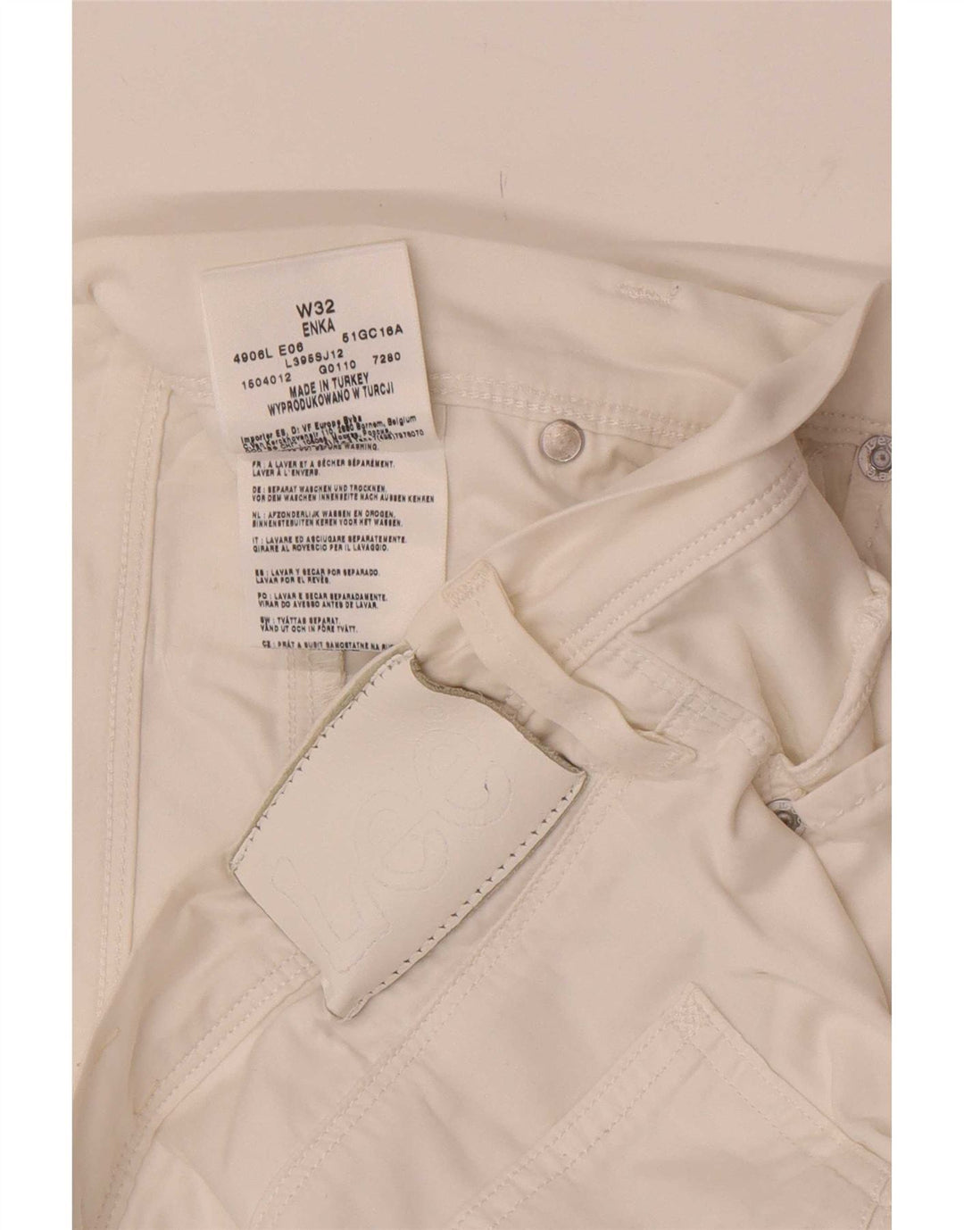Lee Bermudas Enka para Mujer W32 Grande Algodón Blanco