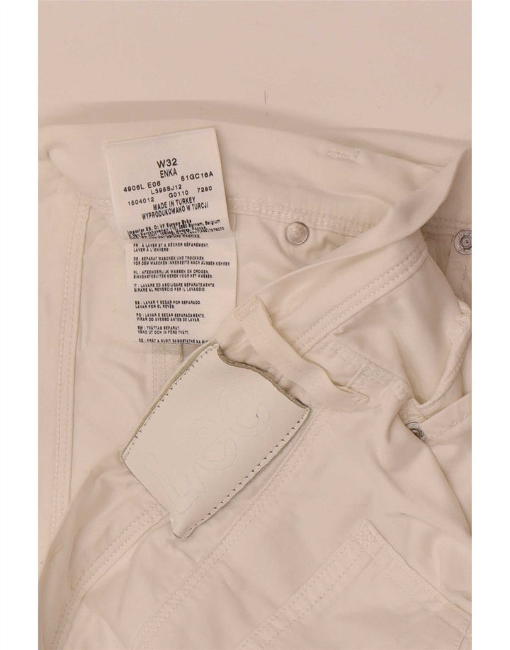 Lee Bermudas Enka para Mujer W32 Grande Algodón Blanco