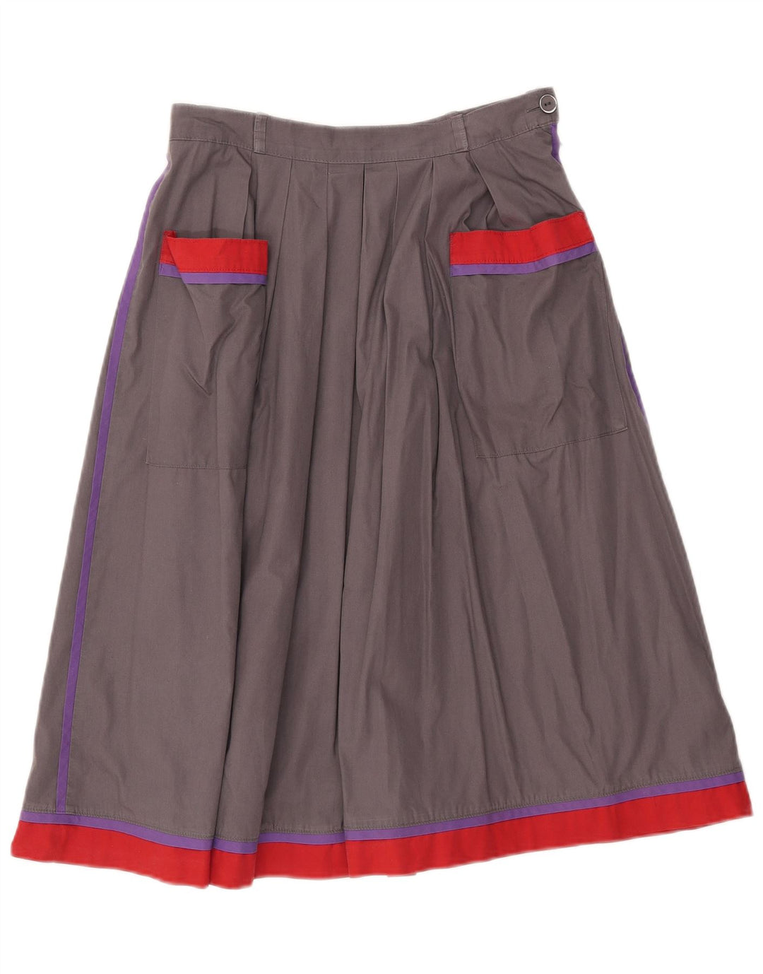 Falda acampanada vintage para mujer EU 40 Mediana W28 Bloque de color gris